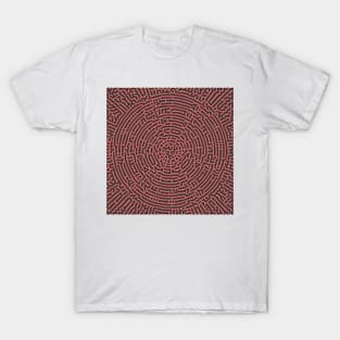 Radial Turing Pattern Square (Rose Gold) T-Shirt